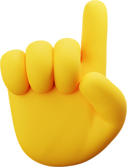 Pointing Up 3D Gesture Icon